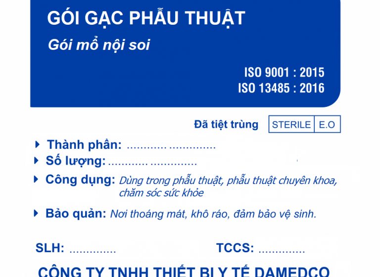 Gói Gạc Phẫu Thuật Mổ Nội Soi
